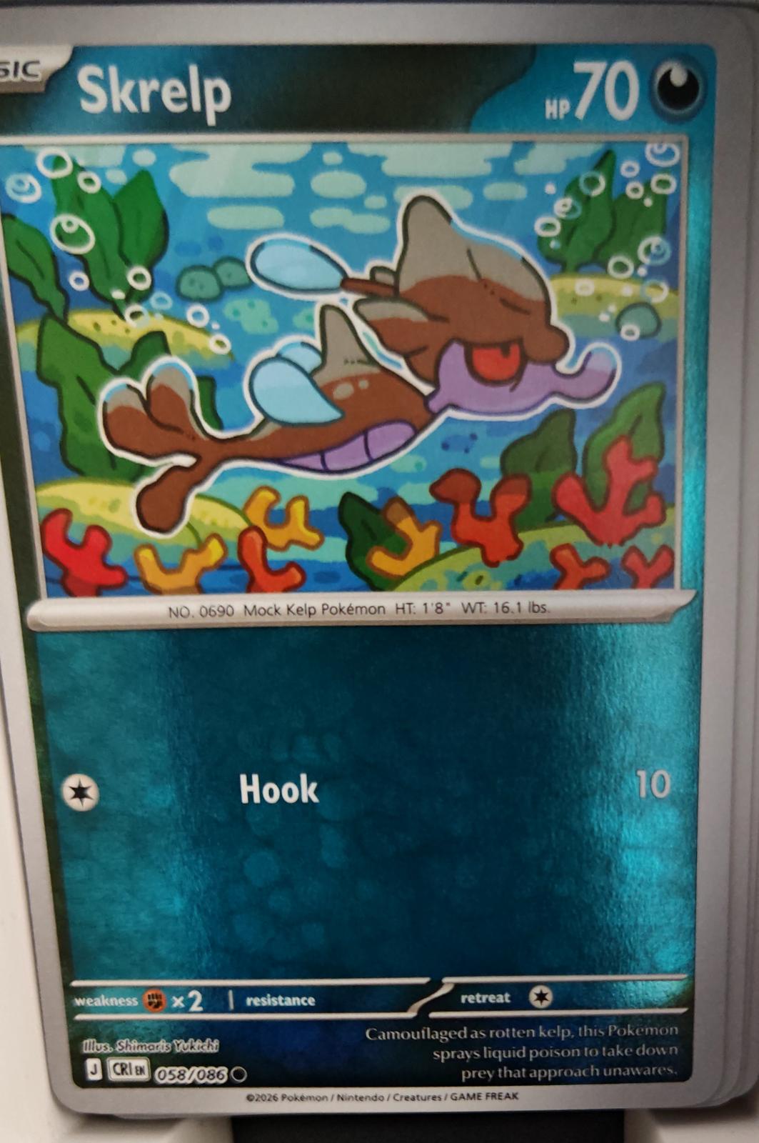 Skrelp - 058/086 - Reverse Holo - CHAOS RISING - Pokemon - Common | AA31-79