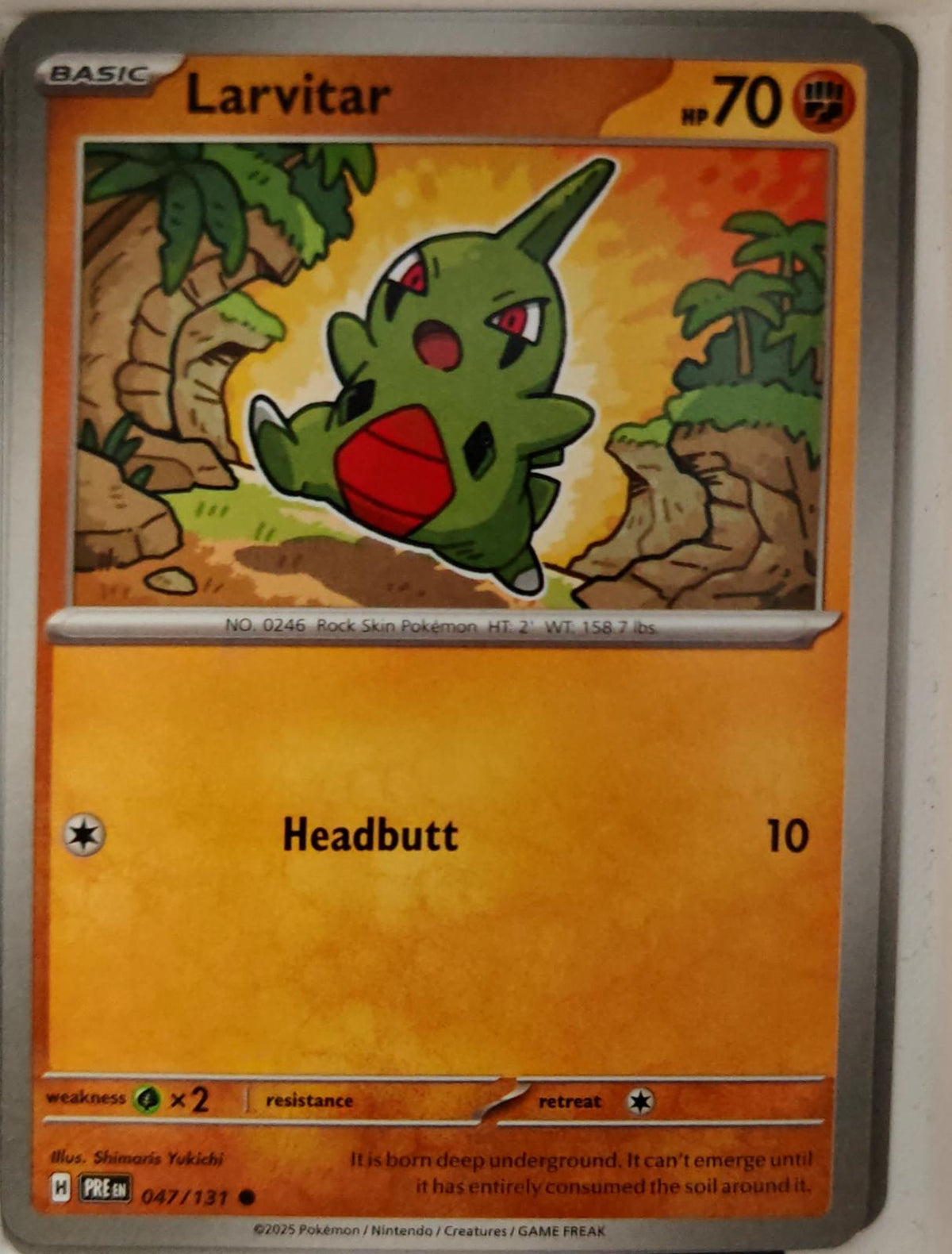 Larvitar - 047/131 - - PRISMATIC EVOLUTIONS - Pokemon - Common | AA27-4