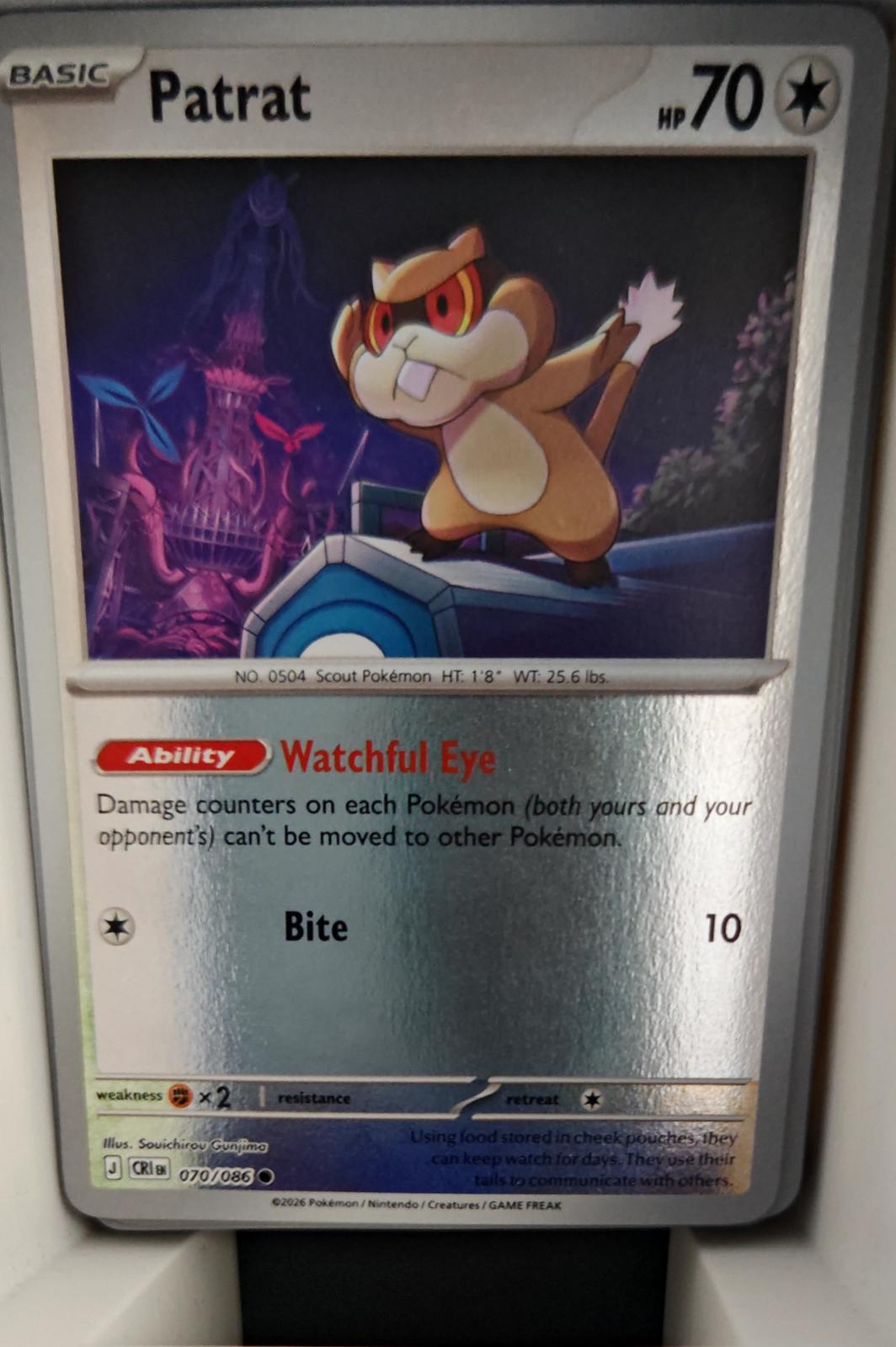 Patrat - 070/086 - Reverse Holo - CHAOS RISING - Pokemon - Common | AA31-65