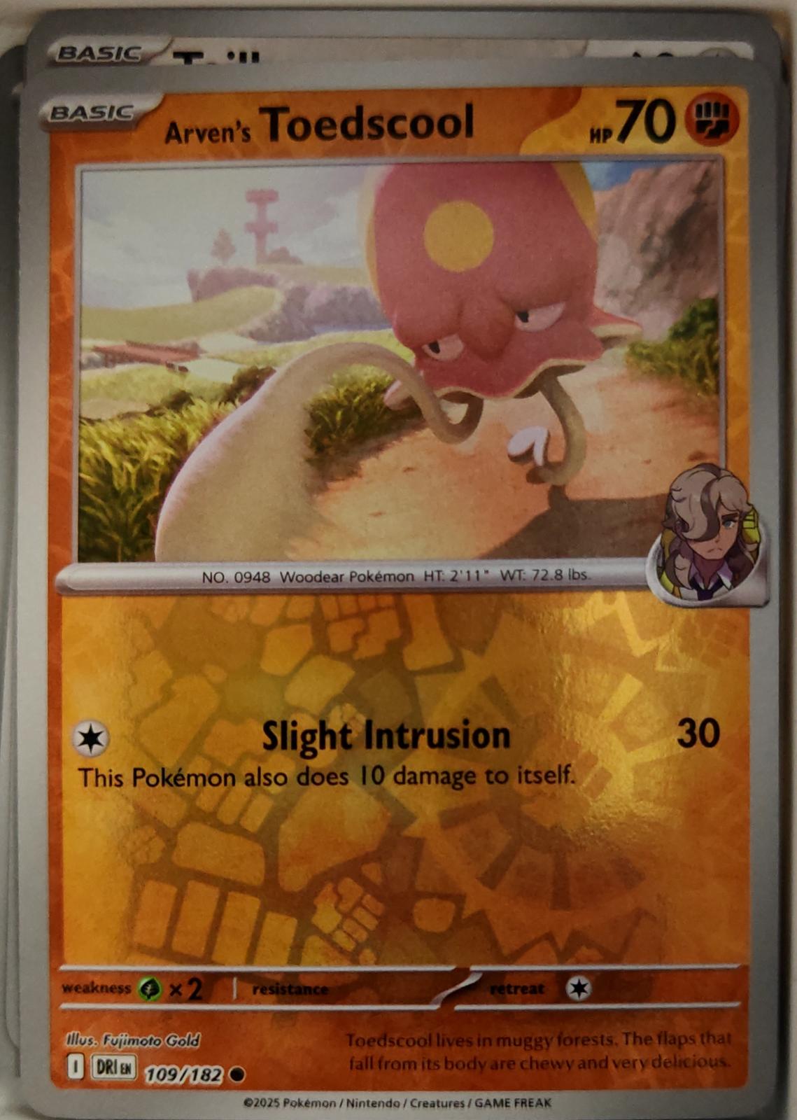 Arven's Toedscool - 109/182 - Reverse Holo - DESTINED RIVALS - Pokemon - | AA20-11