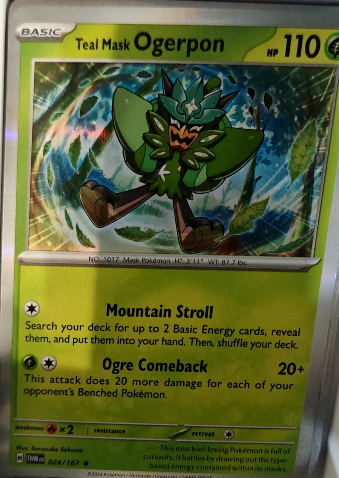 Teal Mask Ogerpon - 024/167 - Holo - TWILIGHT MASQUERADE - Pokemon - | AA74-6