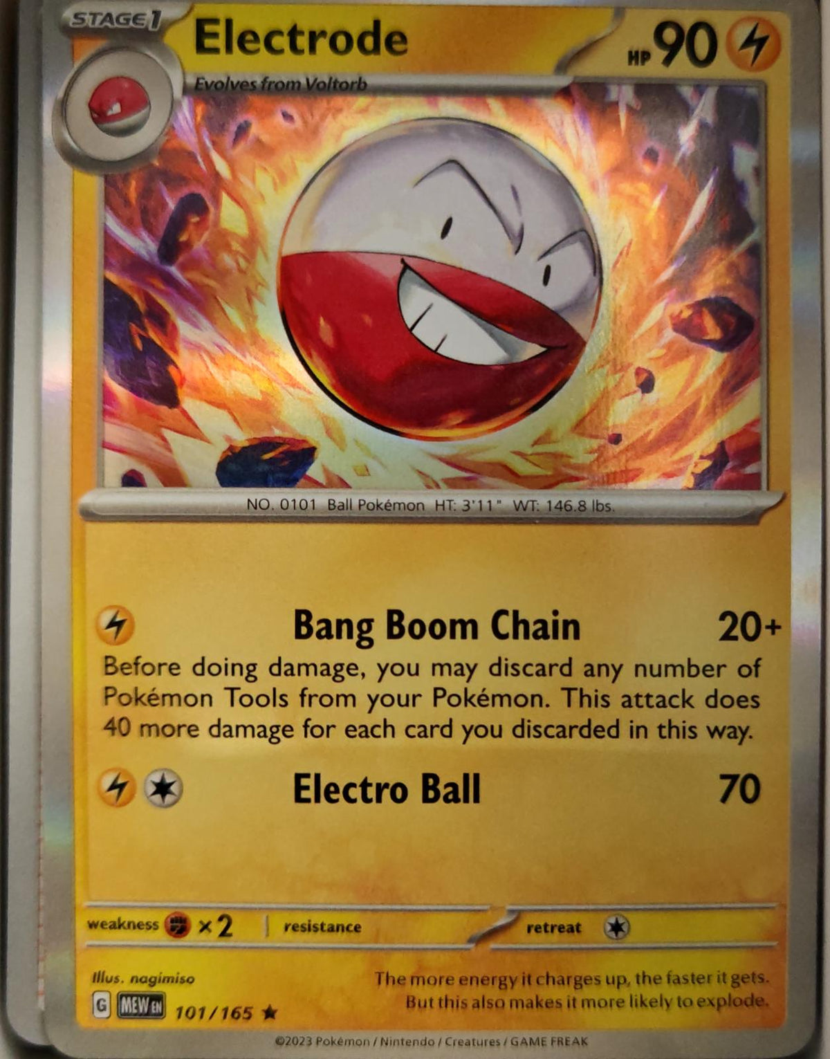 Electrode - 101/165 - Holo - 151 - Pokemon - Rare | AA20-59