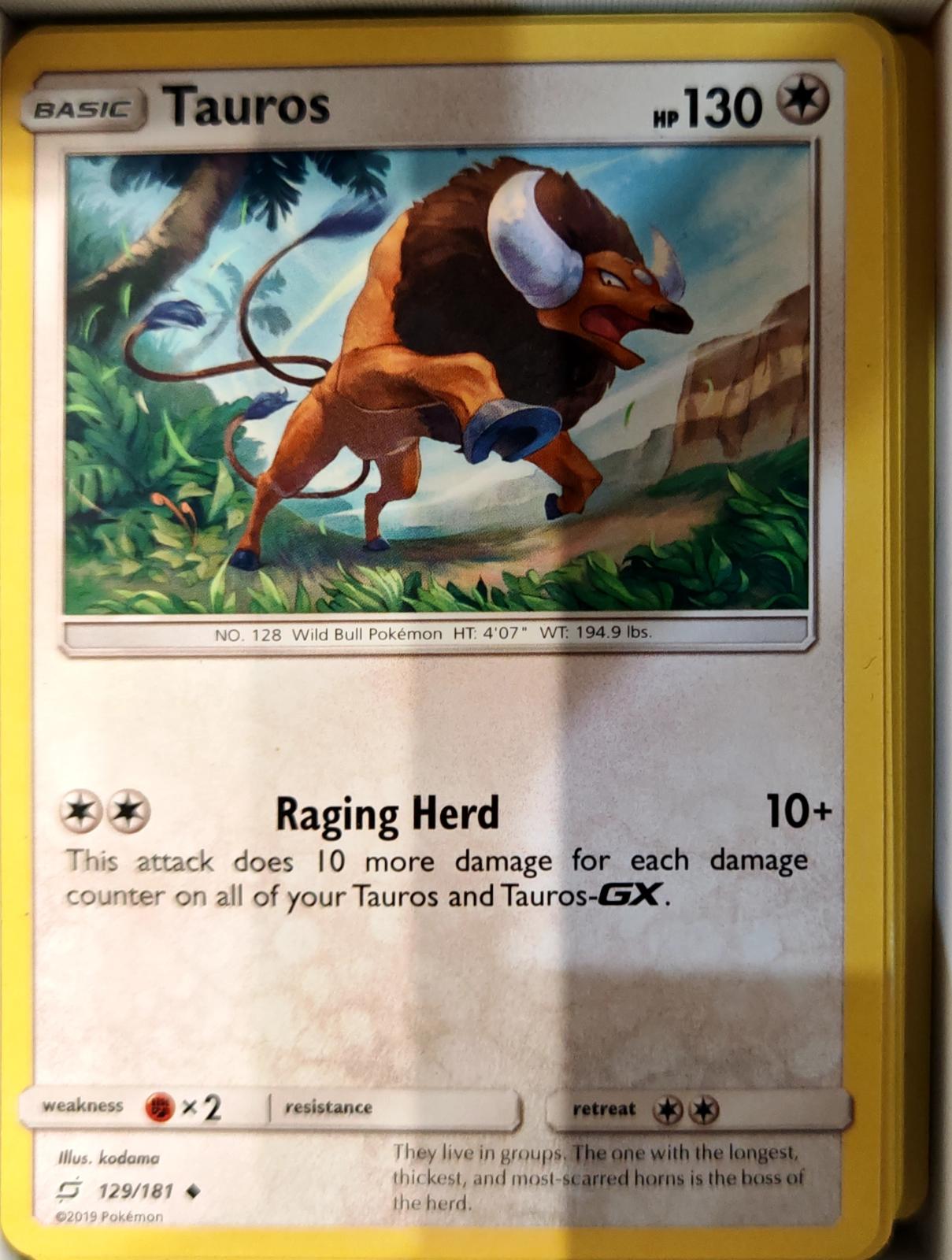 Tauros - 129/181 - - TEAM UP - Pokemon - Uncommon | AA66-50