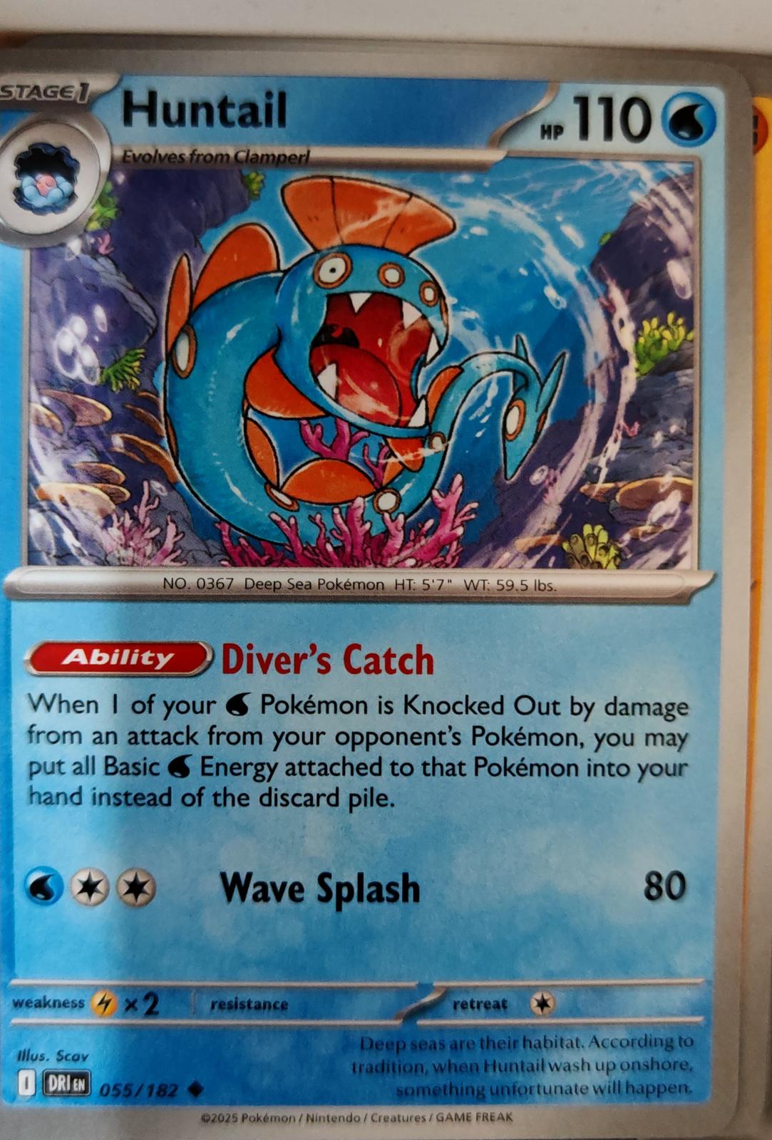 Huntail - 055/182 - - DESTINED RIVALS - Pokemon - Uncommon | AA07-38