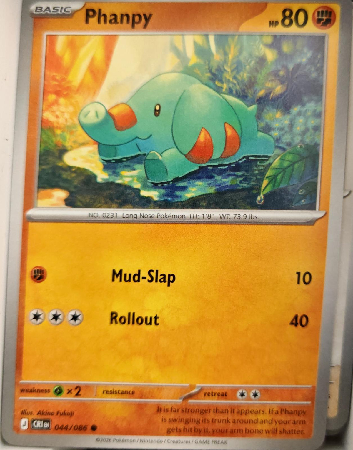 Phanpy - 044/086 - - CHAOS RISING - Pokemon - Common | AA08-100