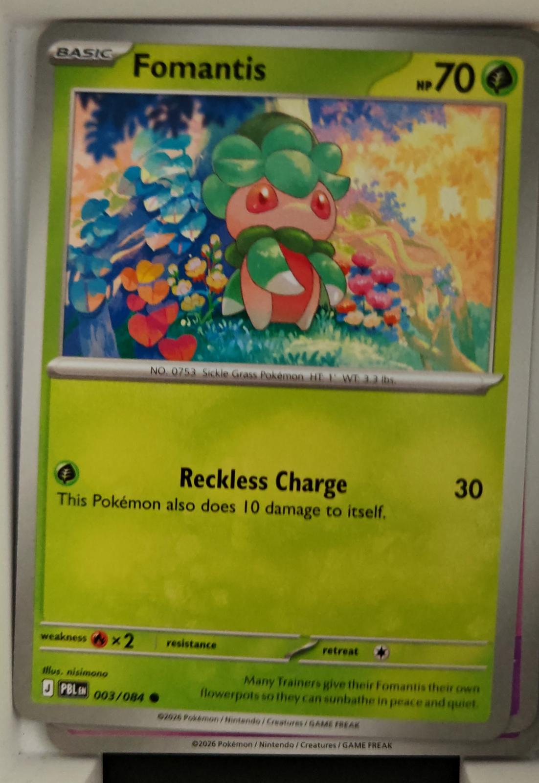 Fomantis - 003/084 - - PITCH BLACK - Pokemon - Common | AA28-10