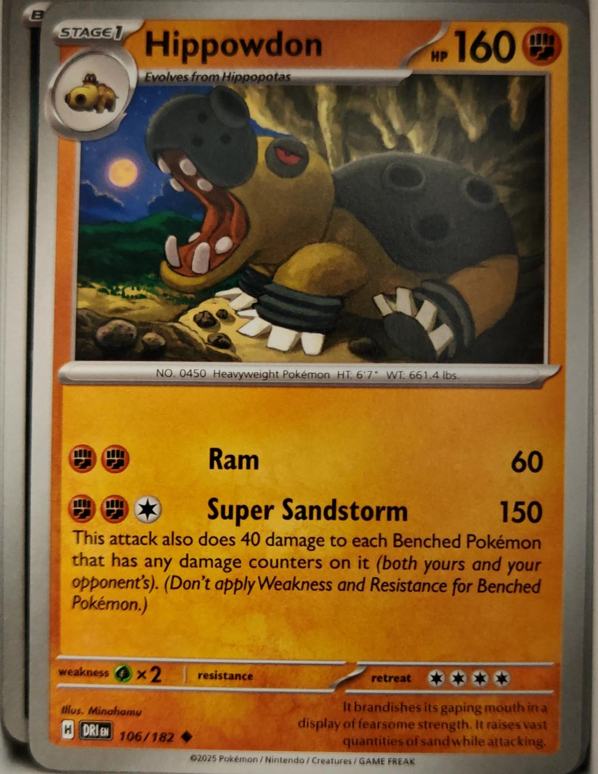 Hippowdon - 106/182 - - DESTINED RIVALS - Pokemon - Uncommon | AA12-30