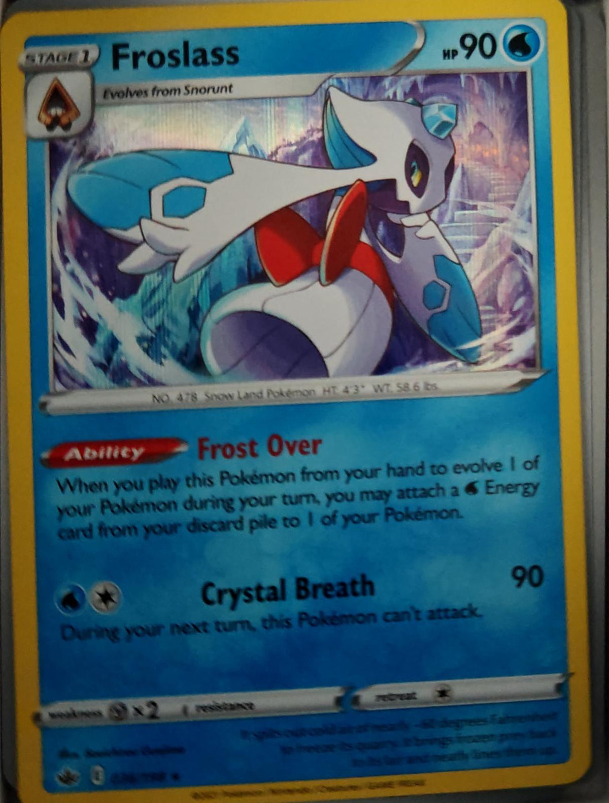 Froslass - 036/198 - Holo - CHILLING REIGN - Pokemon - Rare | AA55-16