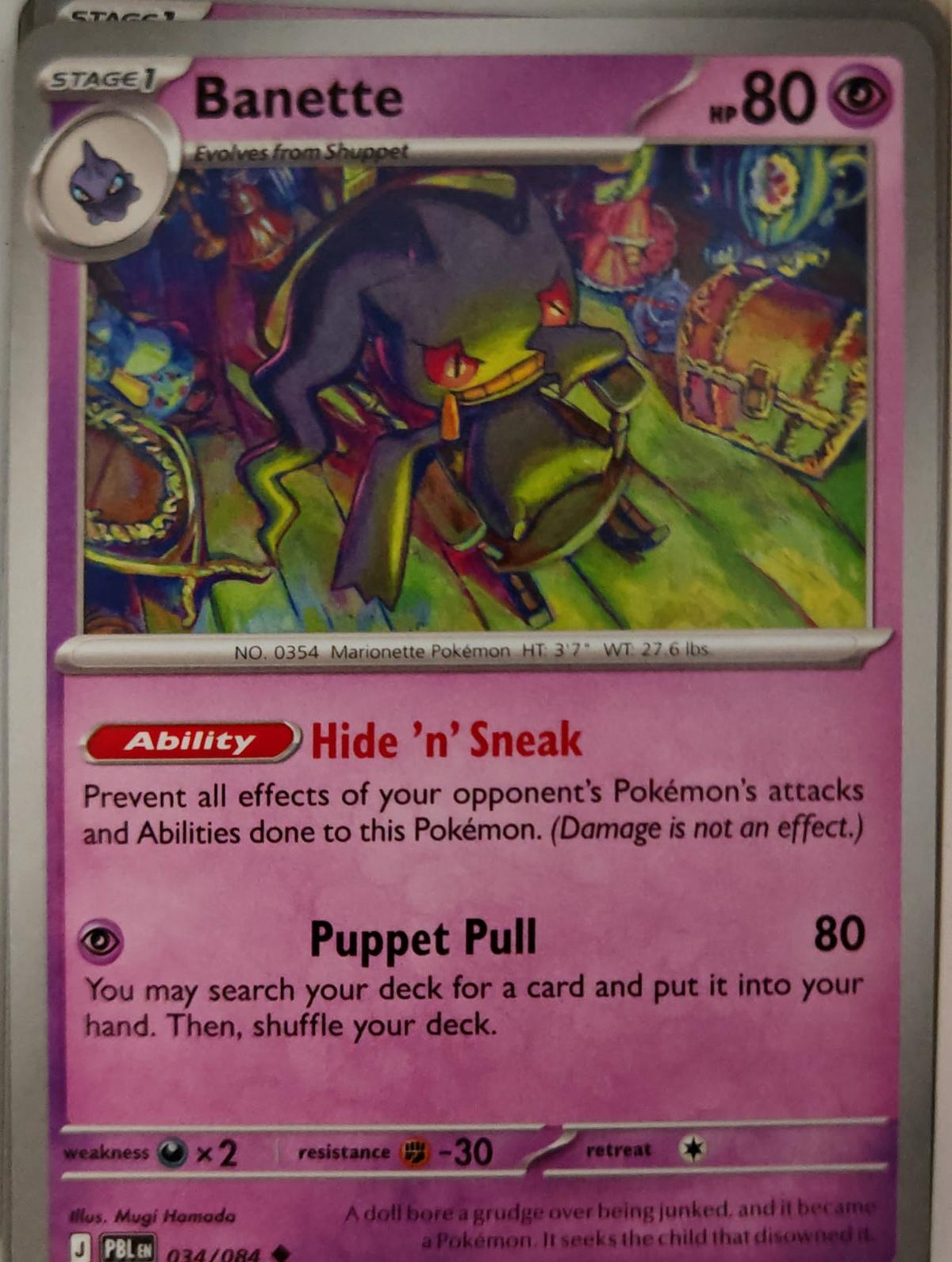 Banette - 034/084 - - PITCH BLACK - Pokemon - Uncommon | AA28-9