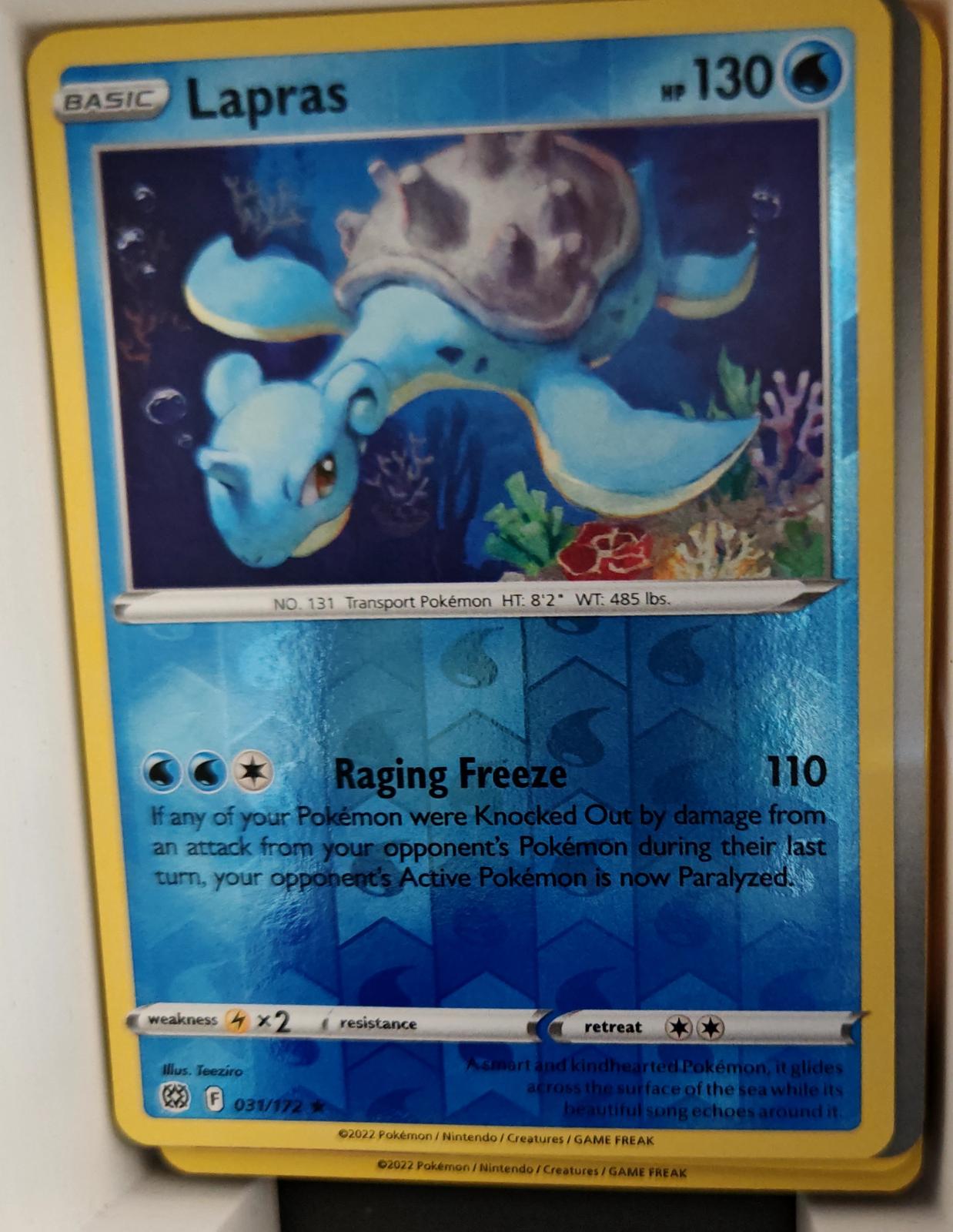 Lapras - 031/172 - Reverse Holo - BRILLIANT STARS - Pokemon - Rare | AA22-34