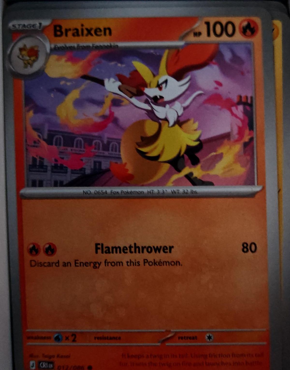 Braixen - 012/086 - - CHAOS RISING - Pokemon - Common | AA65-43