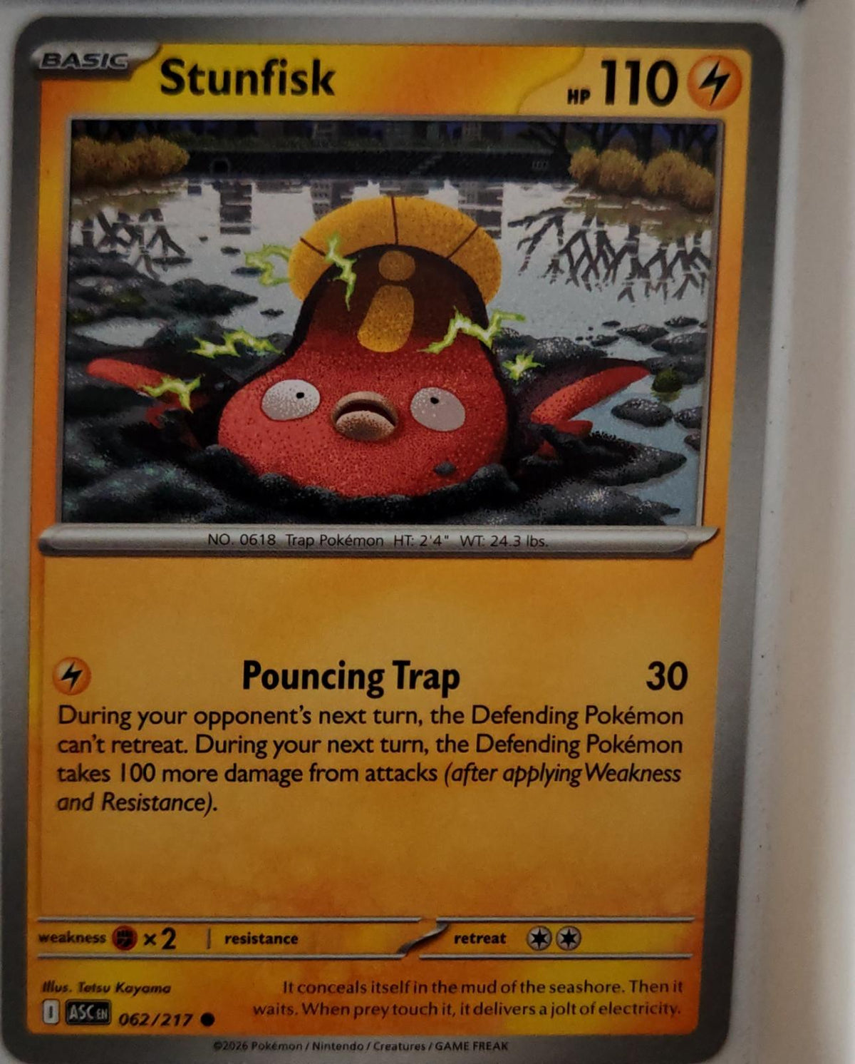 Stunfisk - 062/217 - - ASCENDED HEROES - Pokemon - Common | AA43-56