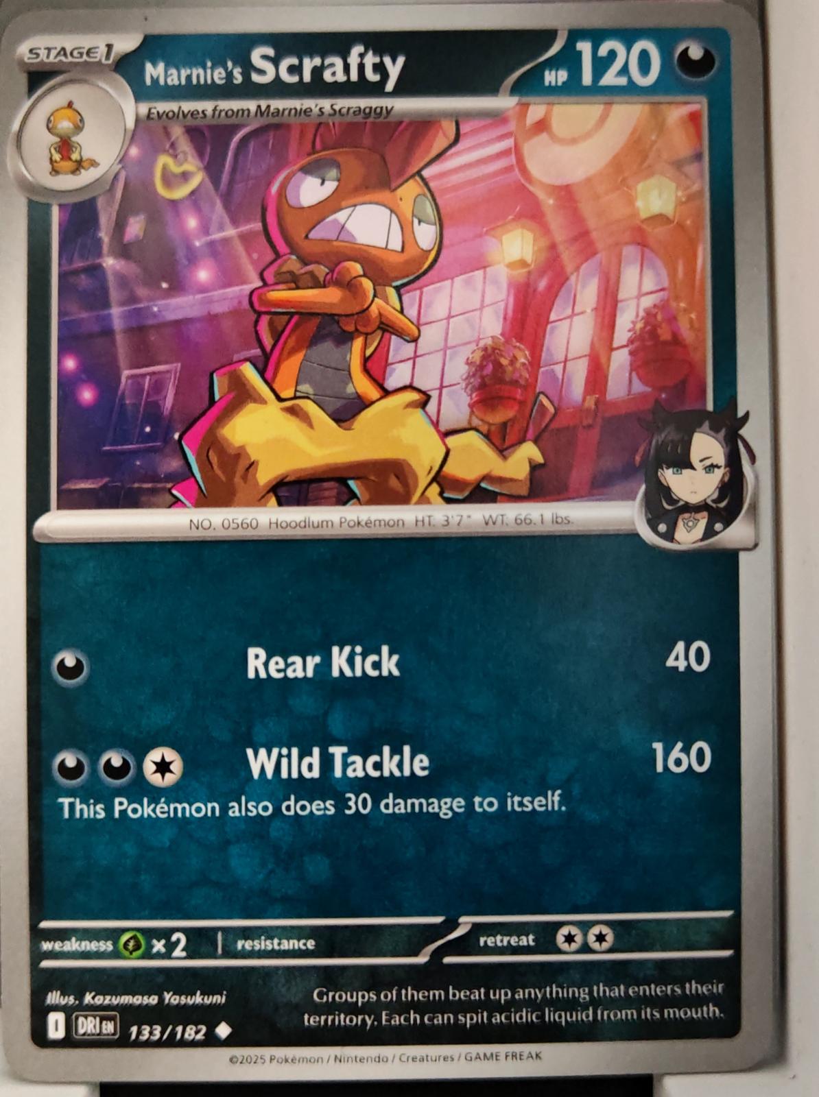 Marnie's Scrafty - 133/182 - - DESTINED RIVALS - Pokemon - Uncommon | AA12-11