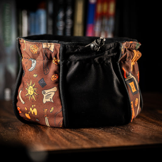 Pocket Dice Bag - D&D Patterned Divided Bag Board Game Tabletop Gaming Gifts Accessories, RPG D&D Dice