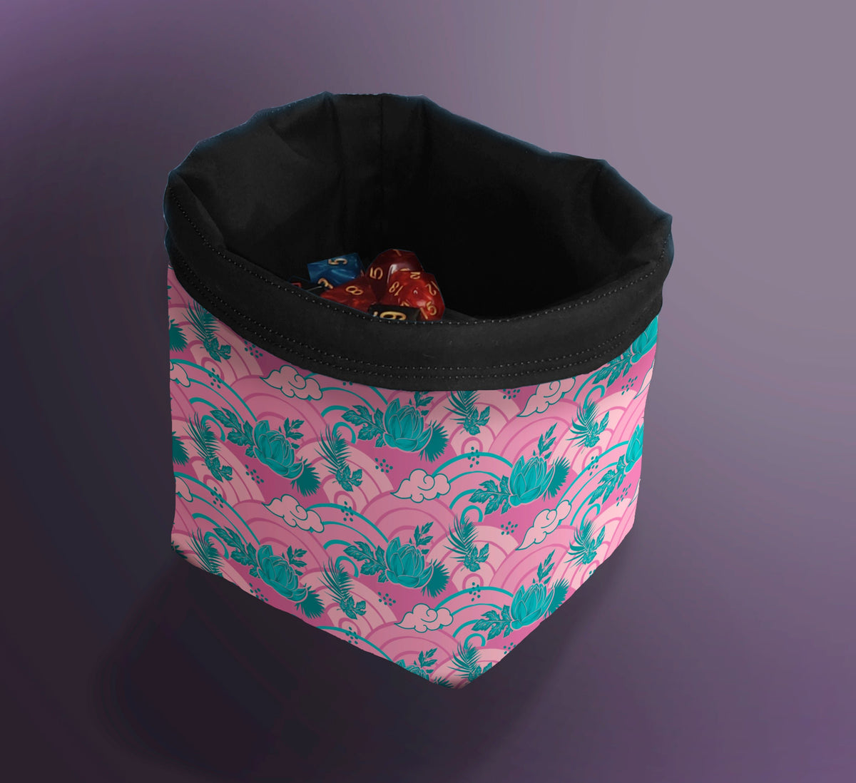 Printed Dice Bag - Japanese Flowers Board Game Tabletop Gaming Gifts Accessories, RPG D&D Dice