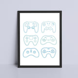 Art Print - Console Controllers Game Room Print Board Game Accessories, Tabletop Gaming Gifts, RPG Dnd Dice