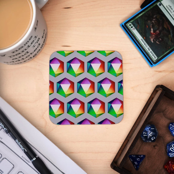 Coaster - D20 Mug Coaster Board Game Accessories, Tabletop Gaming Gifts, RPG Dnd Dice