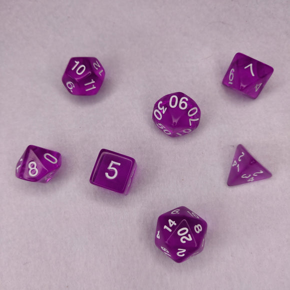 Dice Set - Amethyst Purple Board Game Accessories, Tabletop Gaming Gifts, RPG Dnd Dice