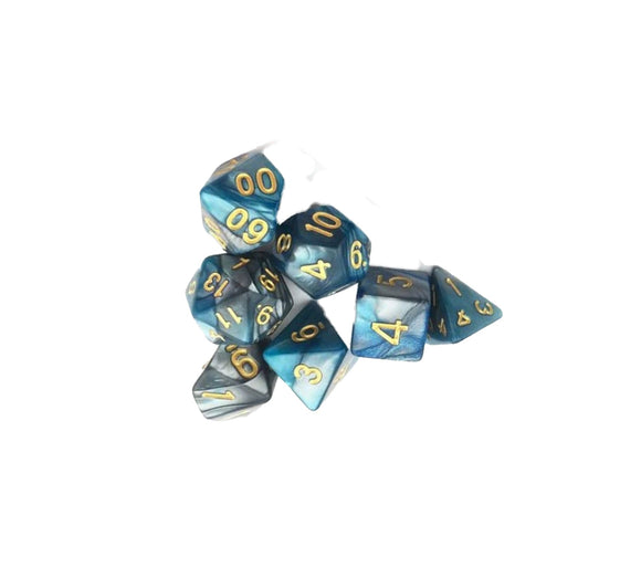 Dice Set - Blue Black Two Tone Board Game Accessories, Tabletop Gaming Gifts, RPG Dnd Dice