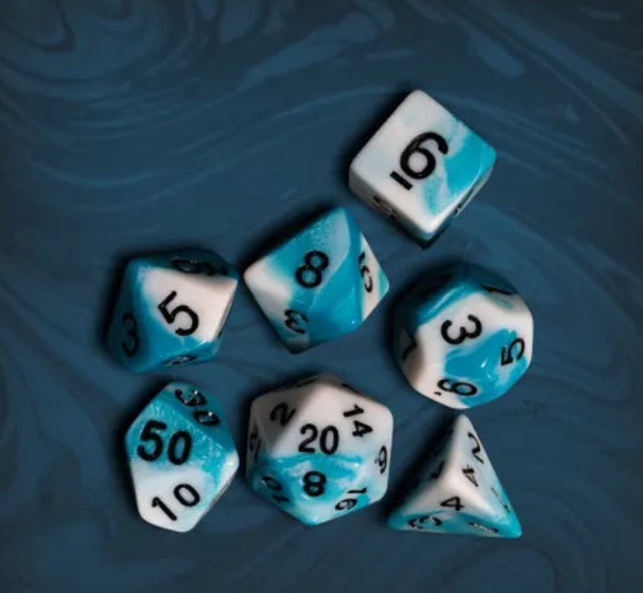 Dice Set - Wizard Blue Two Tone Board Game Accessories, Tabletop Gaming Gifts, RPG Dnd Dice