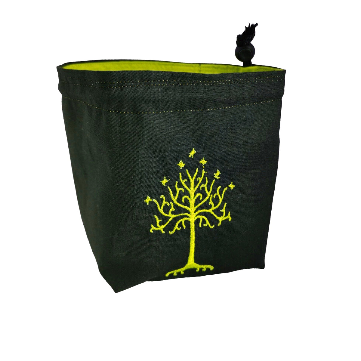 Embroidered Dice Bag - Themed on Tree of Gondor, Lord of The Rings Board Game Tabletop Gaming Gifts Accessories, RPG D&D Dice