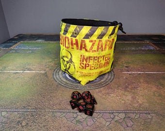 Printed Dice Bag - Biohazard Zombie Themed Bag Board Game Tabletop Gaming Gifts Accessories, RPG D&D Dice