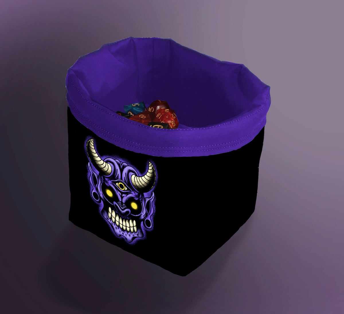 Printed Dice Bag - Demon Head Board Game Tabletop Gaming Gifts Accessories, RPG D&D Dice