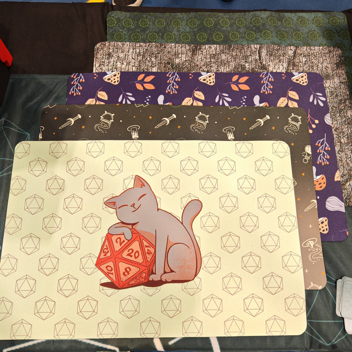 Playmat - Patterned Card Game Mats Board Game Tabletop Gaming Gifts Accessories, RPG D&D Dice