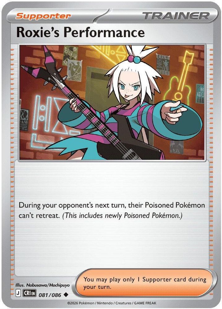 Roxie's Performance - 081/086 - Reverse Holo - CHAOS RISING - Pokemon - | AA20-57