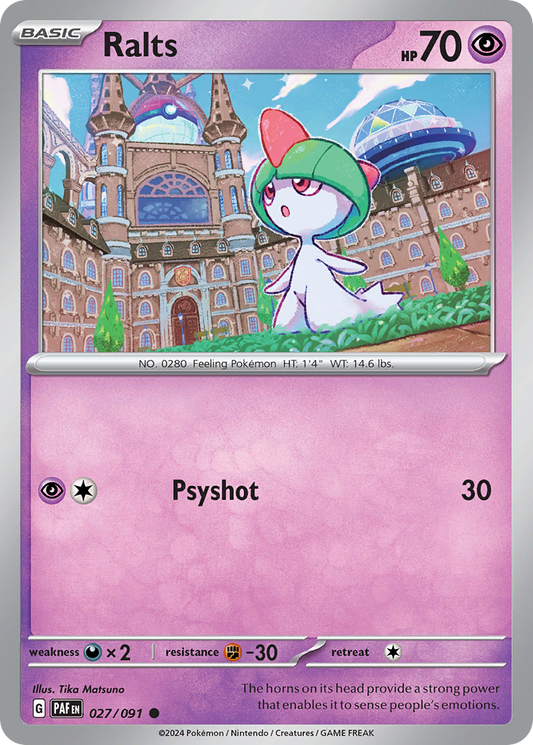 Ralts - 027/091 - - PALDEAN FATES - Pokemon - Common | AA48-129