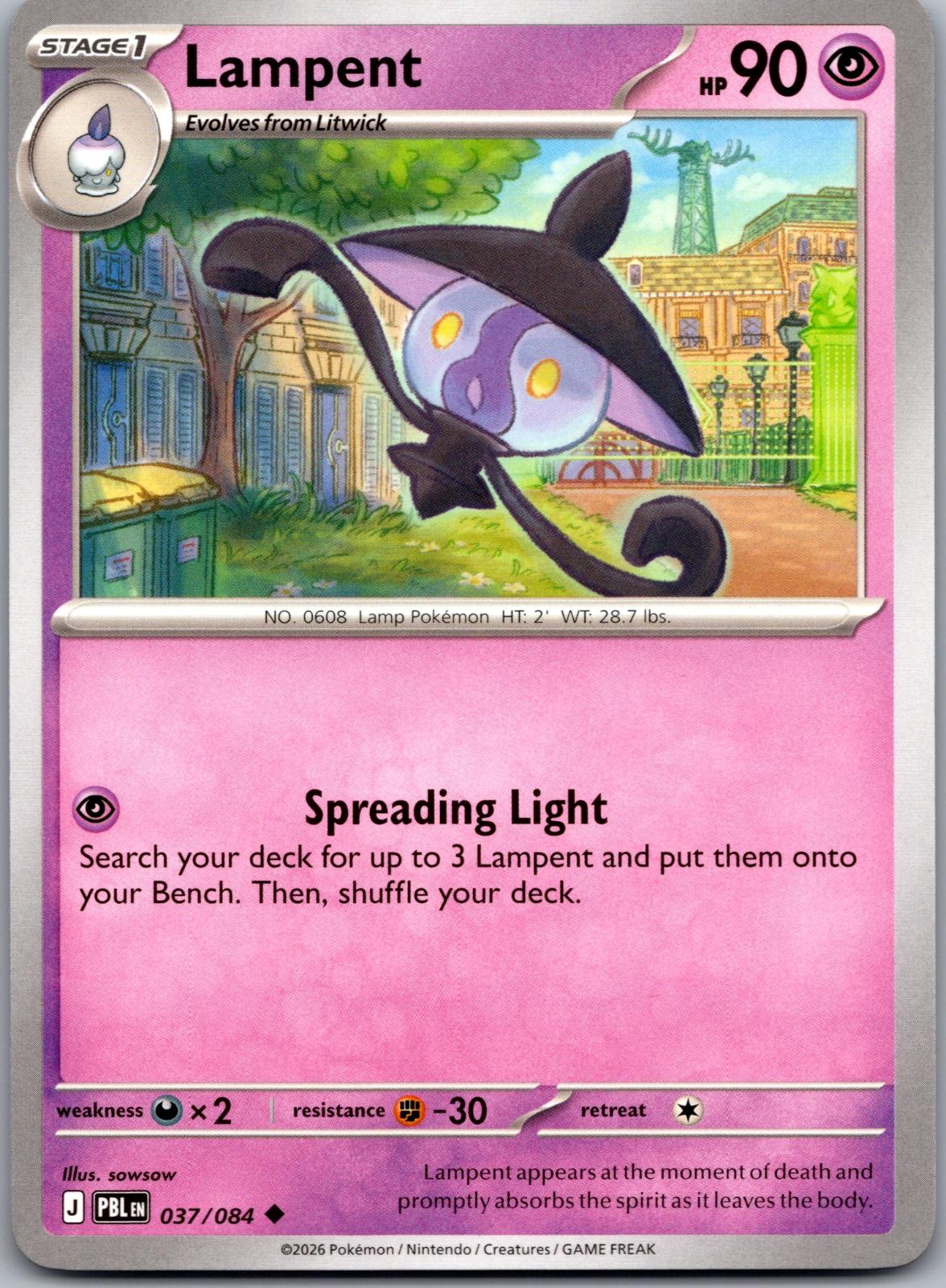 Lampent - 037/084 - - PITCH BLACK - Pokemon - Uncommon | AA81-21