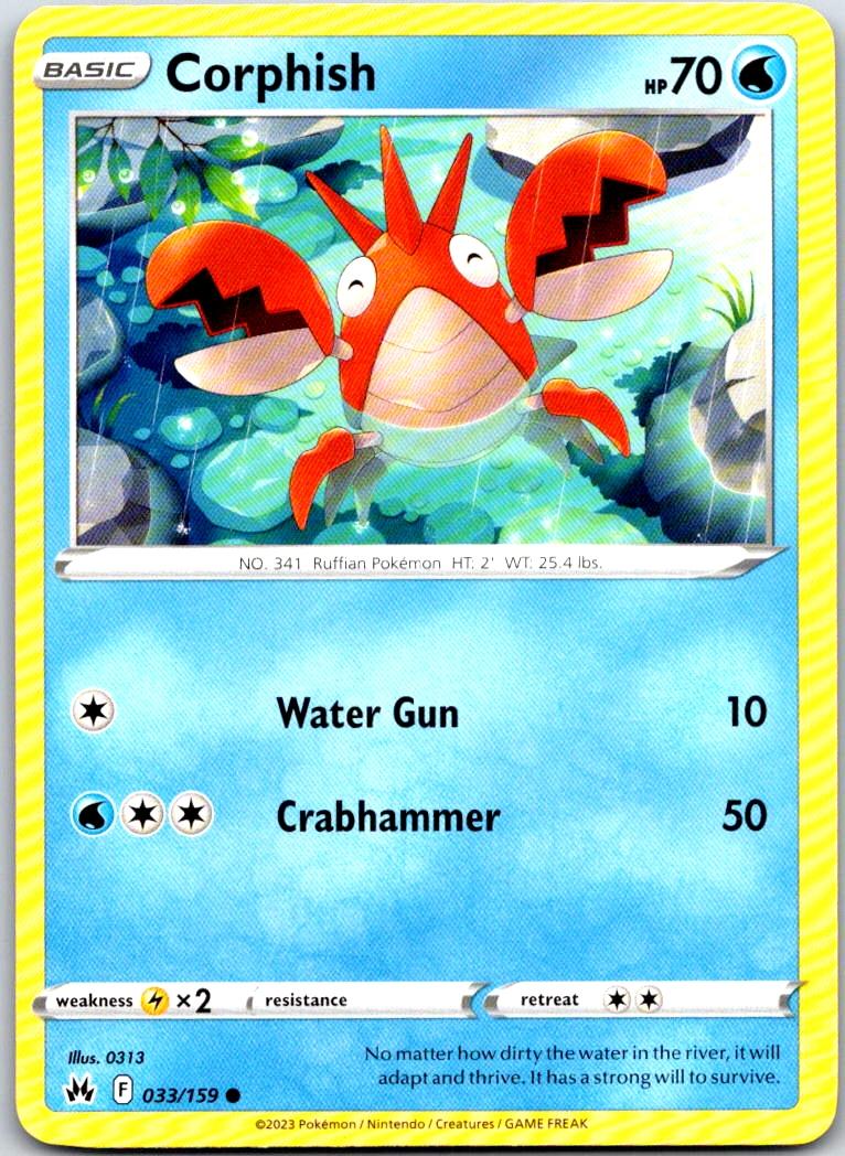 Corphish - 033/159 - - CROWN ZENITH - Pokemon - Common | AA101-8