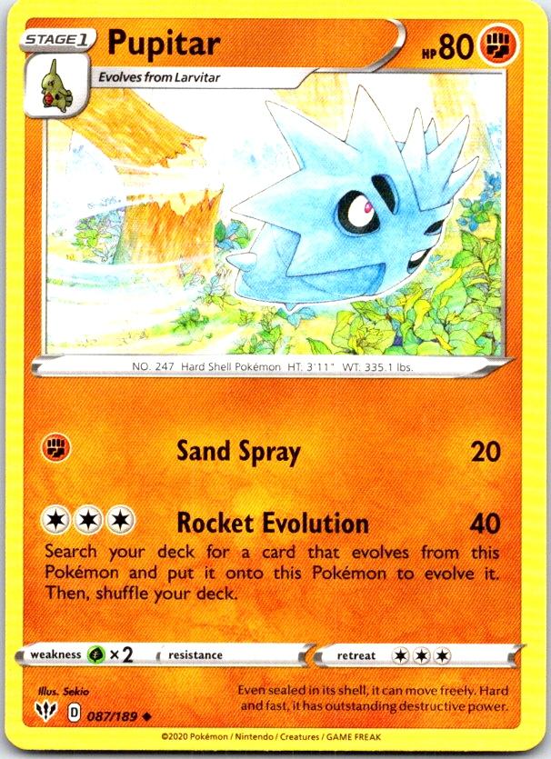 Pupitar - 087/189 - - DARKNESS ABLAZE - Pokemon - Uncommon | AB98-30