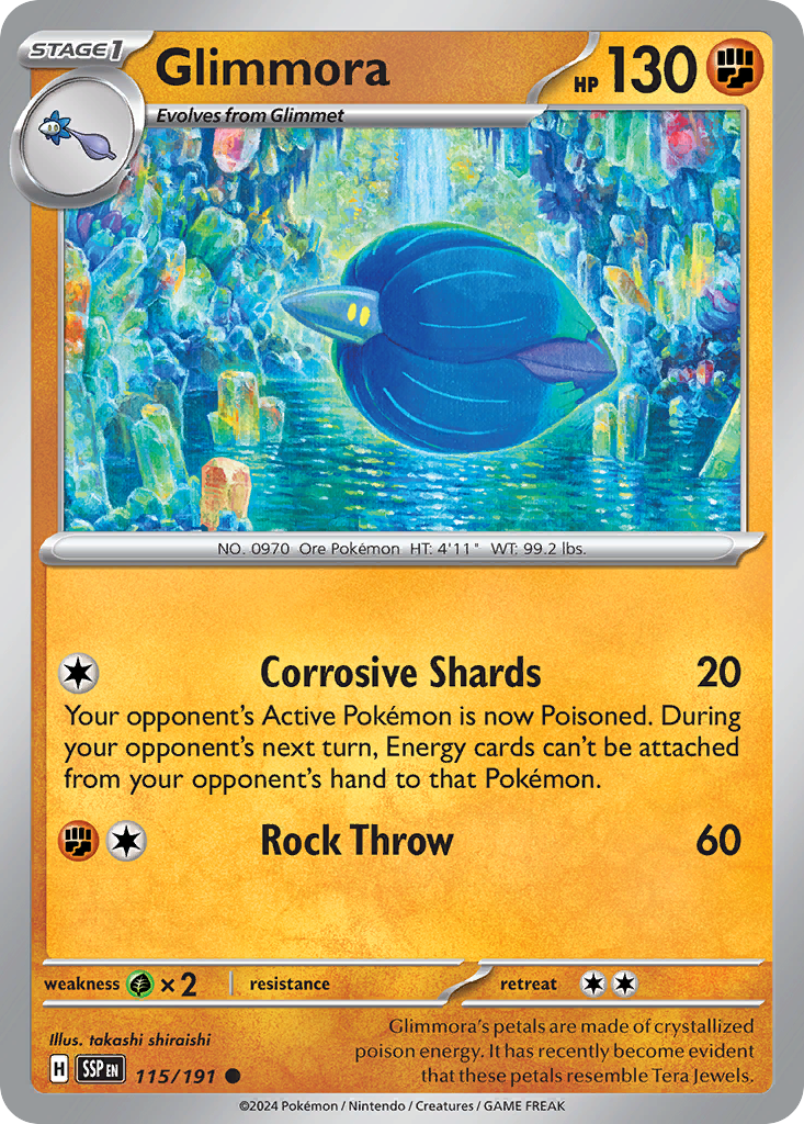 Glimmora - 115/191 - Reverse Holo - SURGING SPARKS - Pokemon - Common | AA19-19