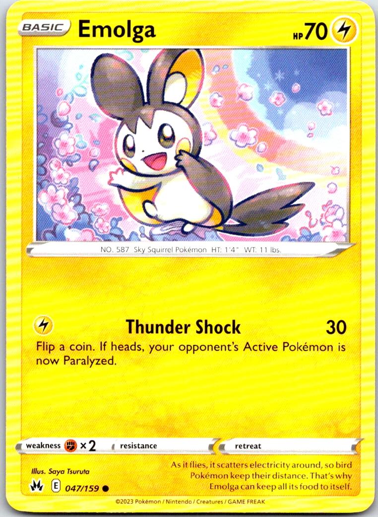 Emolga - 047/159 - - CROWN ZENITH - Pokemon - Common | AA100-29