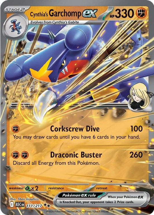 Cynthia's Garchomp ex - 111/217 - Holo - ASCENDED HEROES - Pokemon - | AA37-14