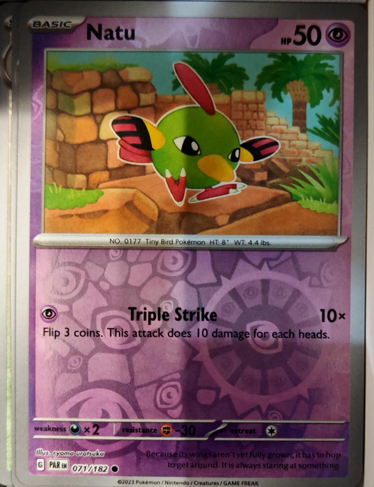 Natu - 071/182 - Reverse Holo - PARADOX RIFT - Pokemon - Common | AA72-31