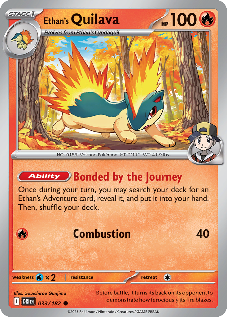 Ethan's Quilava - 033/182 - Reverse Holo - DESTINED RIVALS - Pokemon - | AA31-39