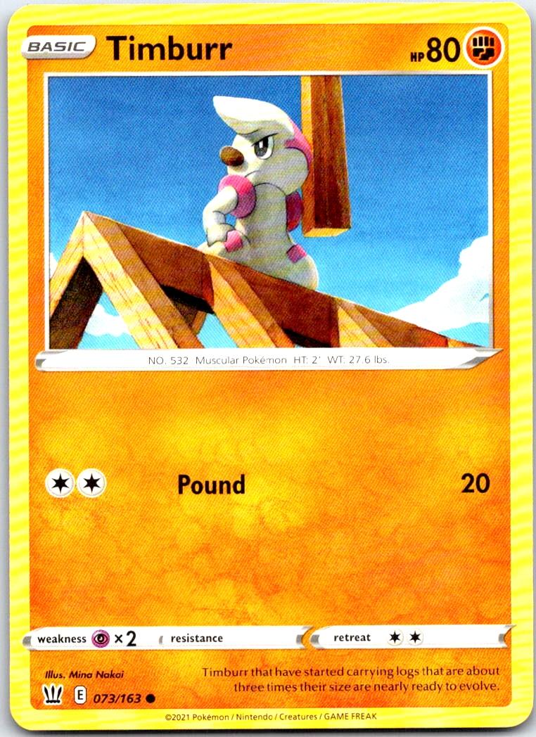 Timburr - 073/163 - - BATTLE STYLES - Pokemon - Common | AB28-19