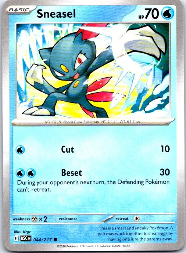Sneasel - 044/217 - - ASCENDED HEROES - Pokemon - Common | AC14-20