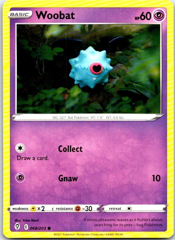 Woobat - 068/203 - - EVOLVING SKIES - Pokemon - Common | AC08-36