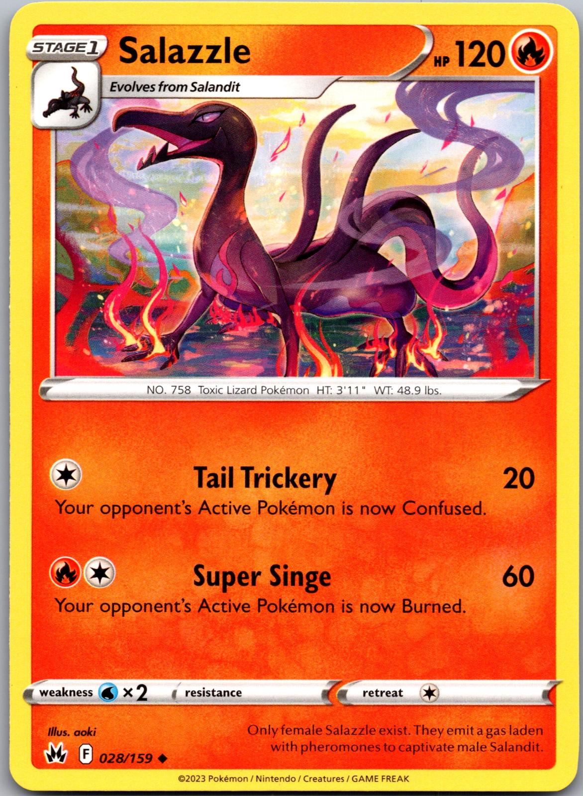 Salazzle - 028/159 - - CROWN ZENITH - Pokemon - Uncommon | AA92-22
