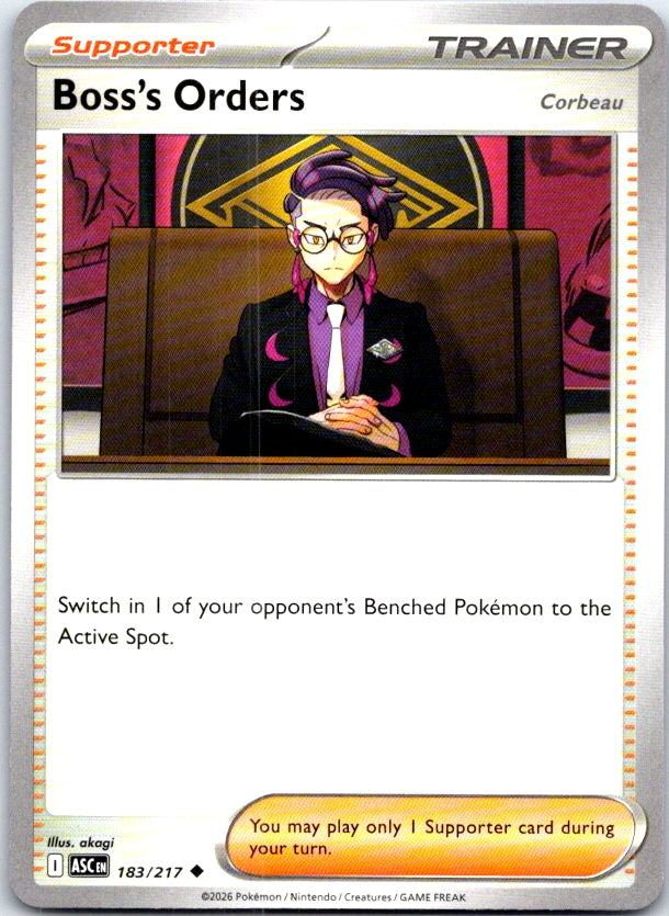 Boss's Orders [Corbeau] - 183/217 - - ASCENDED HEROES - Pokemon - | AC23-7