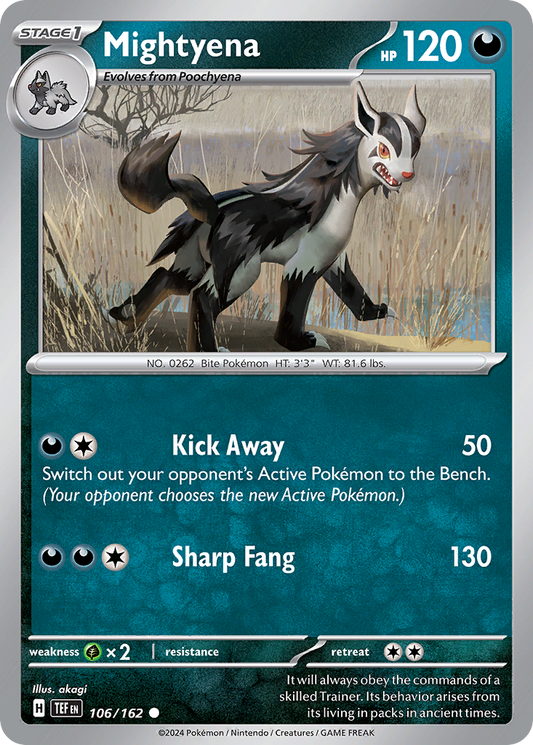 Mightyena - 106/162 - Reverse Holo - TEMPORAL FORCES - Pokemon - | AA18-72