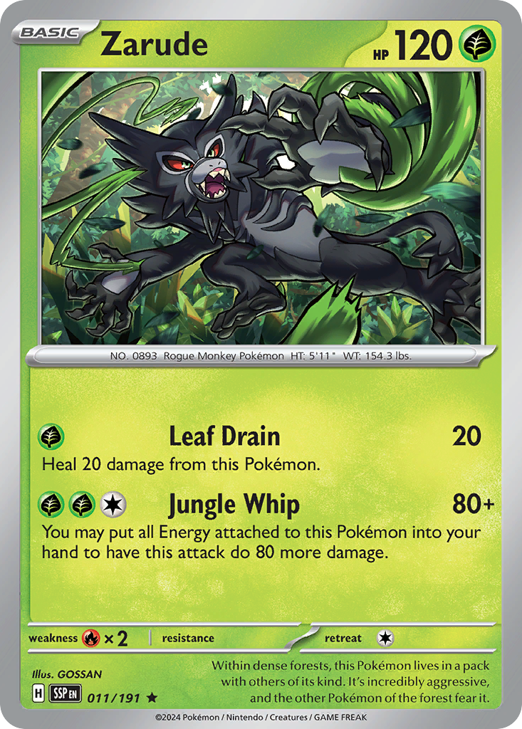 Zarude - 011/191 - Holo - SURGING SPARKS - Pokemon - Rare | AA13-43