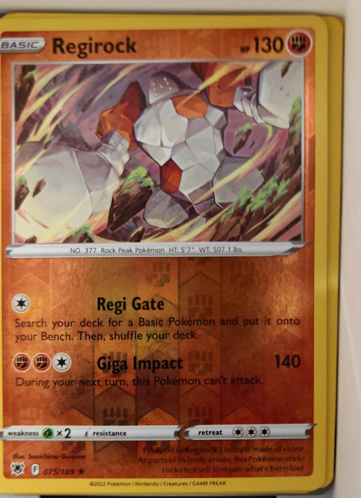 Regirock - 075/189 - Reverse Holo - ASTRAL RADIANCE - Pokemon - Rare | AA22-16