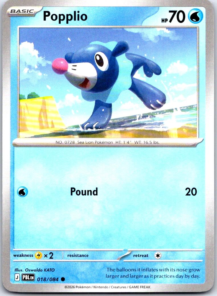 Popplio - 018/084 - - PITCH BLACK - Pokemon - Common | AB27-51