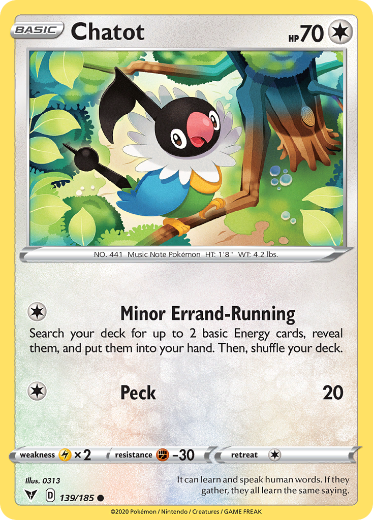 Chatot - 139/185 - - VIVID VOLTAGE - Pokemon - Common | AA66-9
