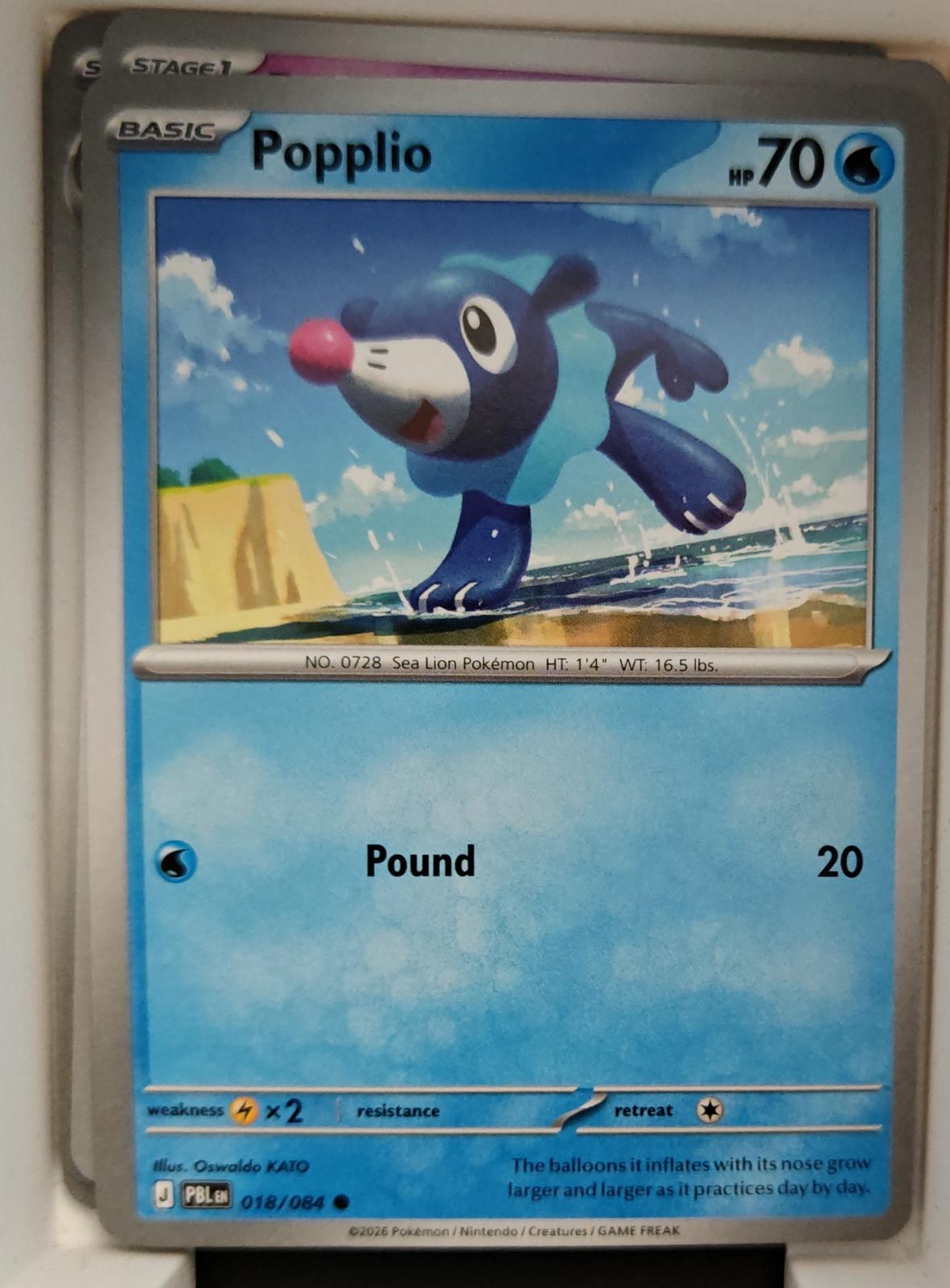 Popplio - 018/084 - - PITCH BLACK - Pokemon - Common | AA16-6