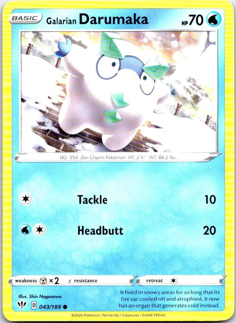 Galarian Darumaka - 043/189 - - DARKNESS ABLAZE - Pokemon - Common | AB78-8